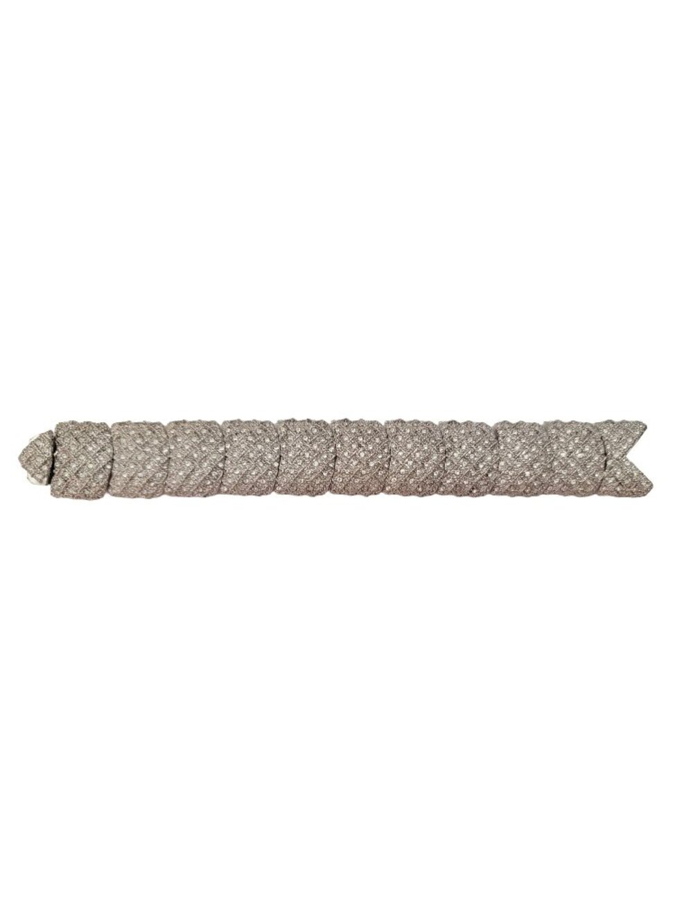 Hutton Wilkinson Silver Tone Clear Pave Rhinestone Panel Bracelet, E785